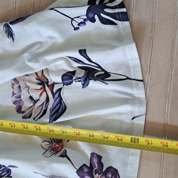 BlueTime White Floral Print Long Sleeve Fit & Flare Dress with Pockets - Picture 6 of 10